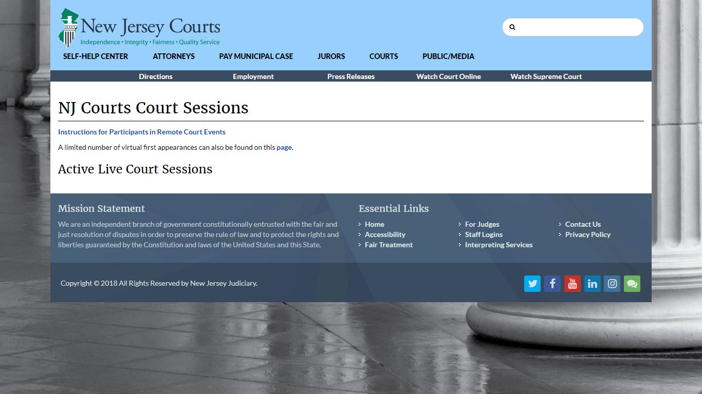 NJ Courts Channels - New Jersey Superior Court
